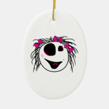 cute little zombie girly head ornament
