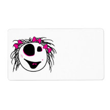 cute little zombie girly head shipping labels