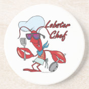 cute lobster chef cartoon drink coaster