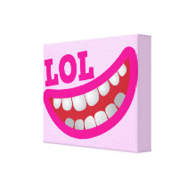 Cute LOL happy smiley teeth canvas prints
