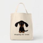 Cute Long Haired Dachshund Puppy with Text Canvas Bag