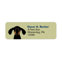 Cute Long Haired Dachshund Return Address Return Address Label