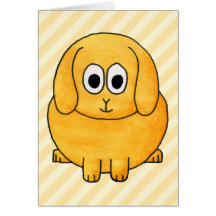 Cute Lop Bunny, with stripe background. Greeting Card