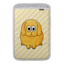 Cute Lop Bunny, with stripe background. Sleeves For MacBook Air