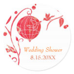 Cute Love Birds Wedding Shower Invitation Stickers