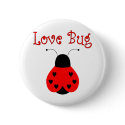 Cute Love Bug Heart Ladybug Button