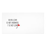Cute, "Love is Madness" design Customized Photo Card