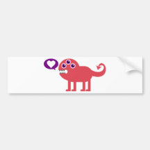 Cute Love Monster Bumper Stickers