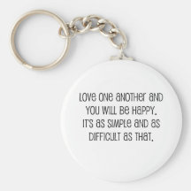 Cute, "Love One Another" Wedding Quote Key Chains