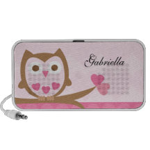 Cute Love Owl Doodle Custom Speakers Personalized