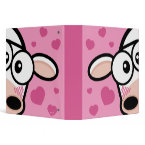Cute Love Struck Cow 1.5" Binder by LisaMarieDesign
