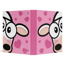 Cute Love Struck Cow 1" Binder by LisaMarieDesign Cute Love Struck Cow 1" Binder