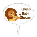 Cute Loving Cartoon Lion Dad and Cub Cake Topper cake picks