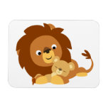 Cute Loving Cartoon Lion Dad & Cub Flexible Magnet magnets