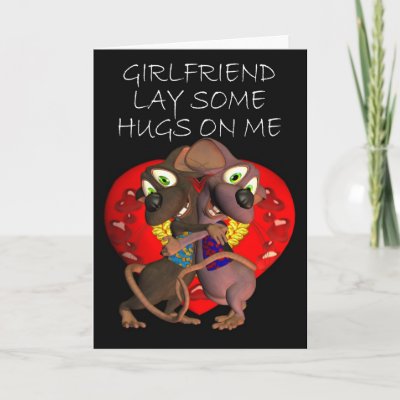 Cute loving Mice hug love Girlfriend Cards by moonlake