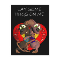 Cute loving Mice hug love mouse postcards