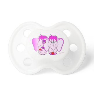 Cute Lucky Pinkie Pink Elephant Pacifier