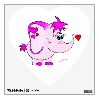 Cute Lucky Pinkie Pink Elephant Wall Decal