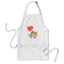 Cute Lynxes in love Aprons