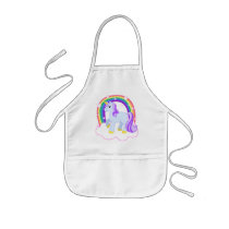 Cute Magical Unicorn with rainbow (Customizable!) Aprons