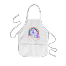 Cute Magical Unicorn with rainbow (Customizable!) Aprons