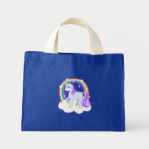 Cute Magical Unicorn with rainbow (Customizable!) Tote Bag