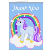 Cute Magical Unicorn with rainbow (Customizable!) Greeting Cards