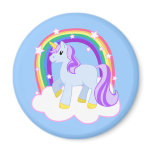 Cute Magical Unicorn with rainbow (Customizable!) Fridge Magnet