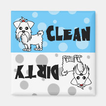 Cute Maltese Clean / Dirty Dishwasher Magnet