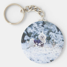 Cute Maltese Dog Keychains