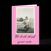 cute man and dog valentines day card