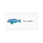 Cute manatee custom address label
