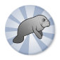 Cute Manatee Round Magnet