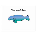 Cute manatee postcard