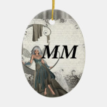 Cute manga fairy christmas tree ornament