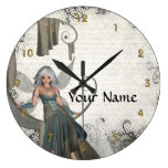 Cute manga fairy wallclock
