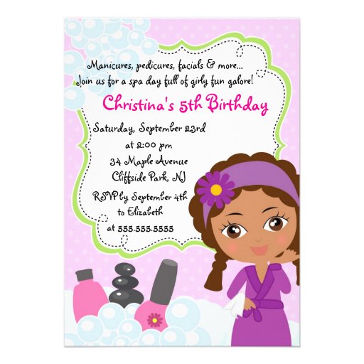 Cute Manicure Spa Birthday Party Invitation