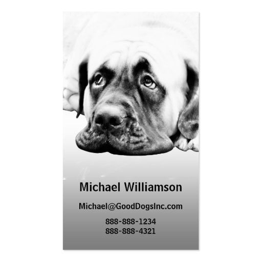 Cute Mastiff dog Business Card (back side)