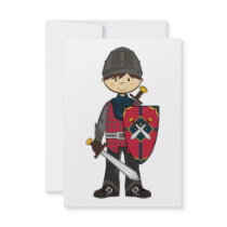 Cute Medieval Knight RSVP Card Announcements