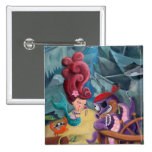 Cute Mermaid and Pirates Button