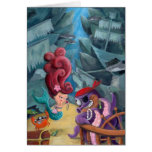 Cute Mermaid and Pirates Greeting Cards