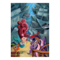 Cute Mermaid and Pirates posters
