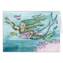 Cute Mermaid Card Blank Personalize by dizzypixels Cute Mermaid Card Blank Personalize