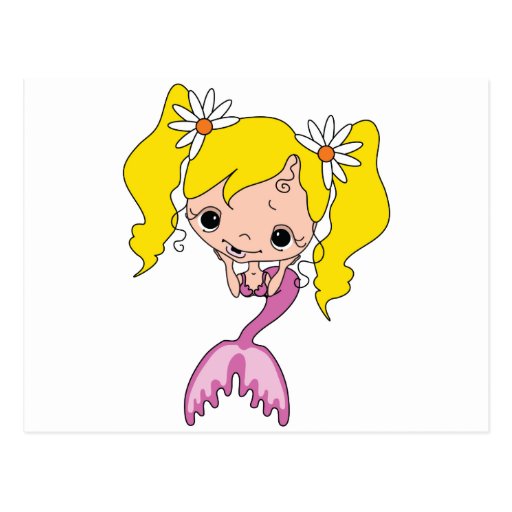 Cute Mermaid Cartoon Graphic Postcard | Zazzle