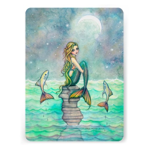 Cute Mermaid Girls Birthday Party Invite