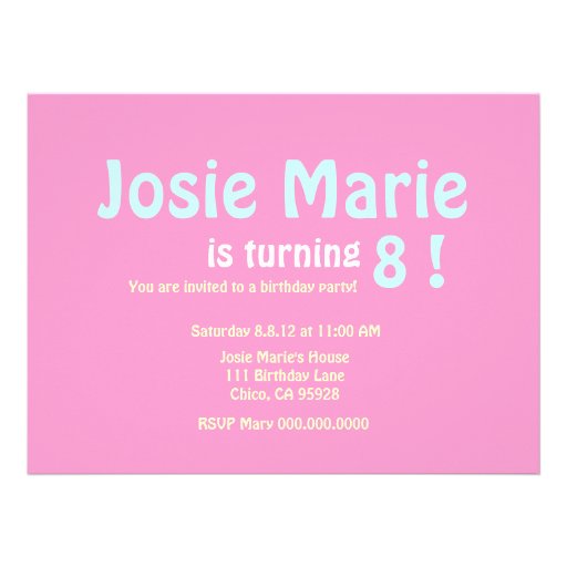 Cute Mermaid Personalized Birthday Party Invites