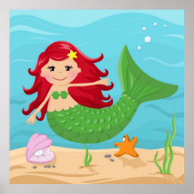 Cute Mermaid Poster