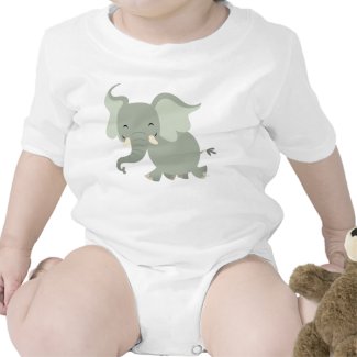 Cute Merry Cartoon Elephant Baby Apparel shirt