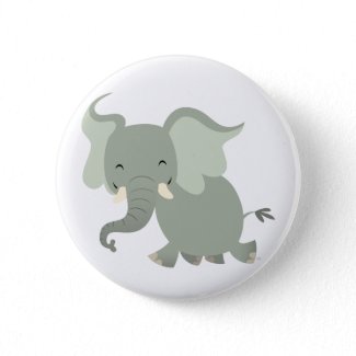 Cute Merry Cartoon Elephant Button Badge button