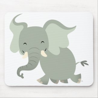 Cute Merry Cartoon Elephant Mousepad mousepad
